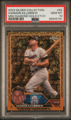 Harmon Killebrew 2023 Topps Gilded Gold Etch #17/50 PSA 10 Gem Mint