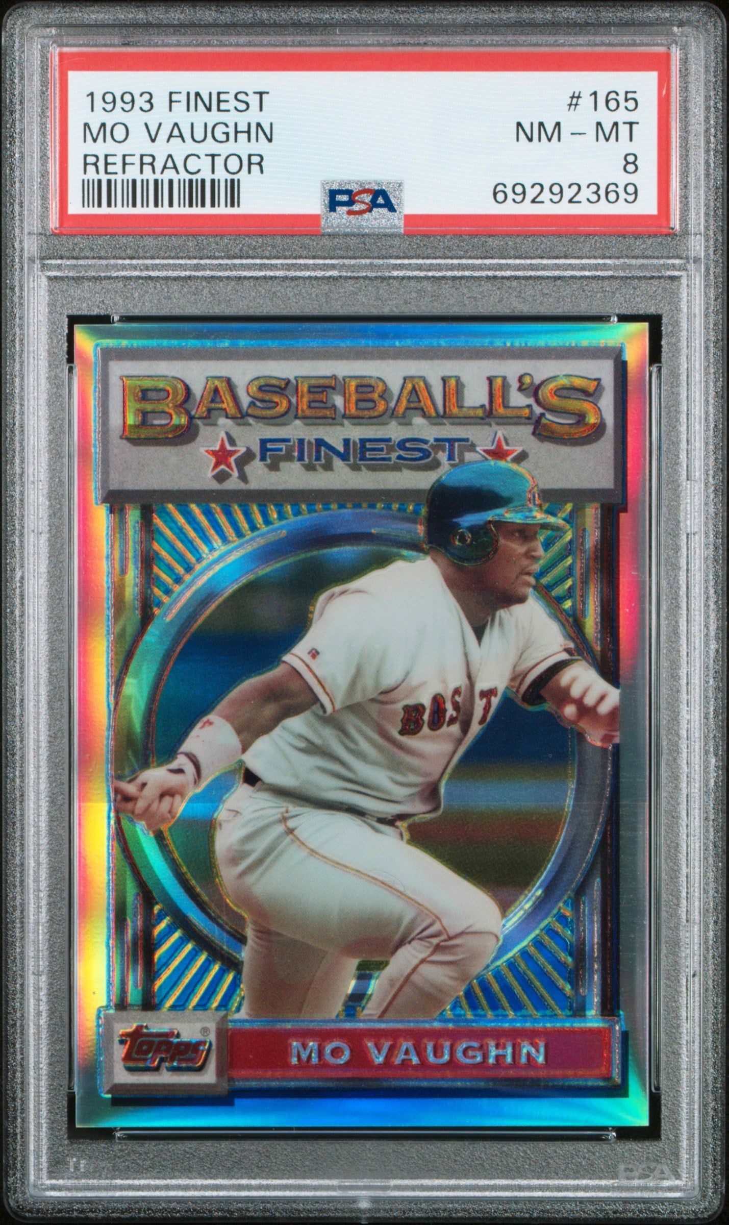 Mo Vaughn 1993 Topps Finest Refractor #165 PSA 8 Nm-Mint