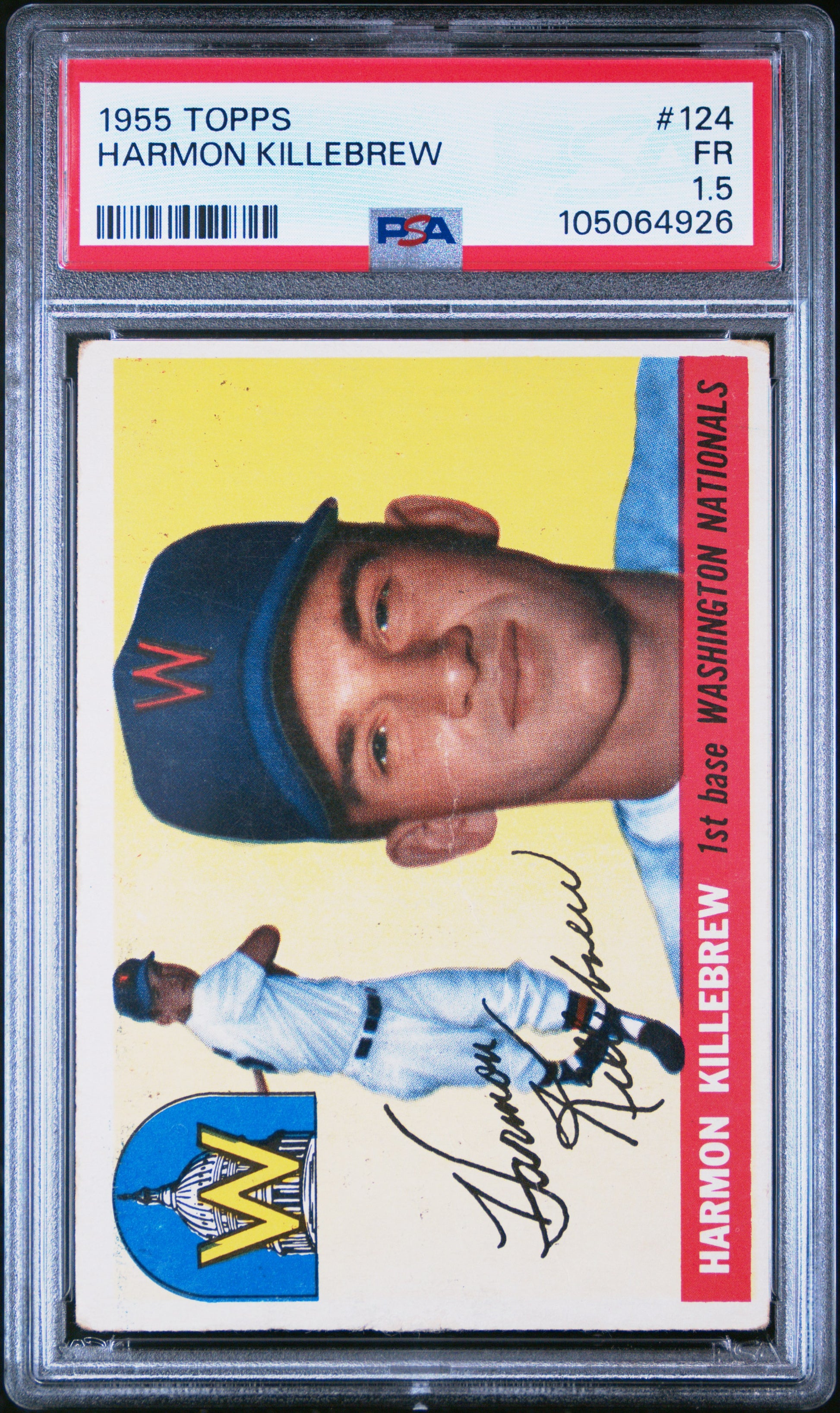 Harmon Killebrew 1955 Topps Rookie #124 PSA 1.5 Fair 4926