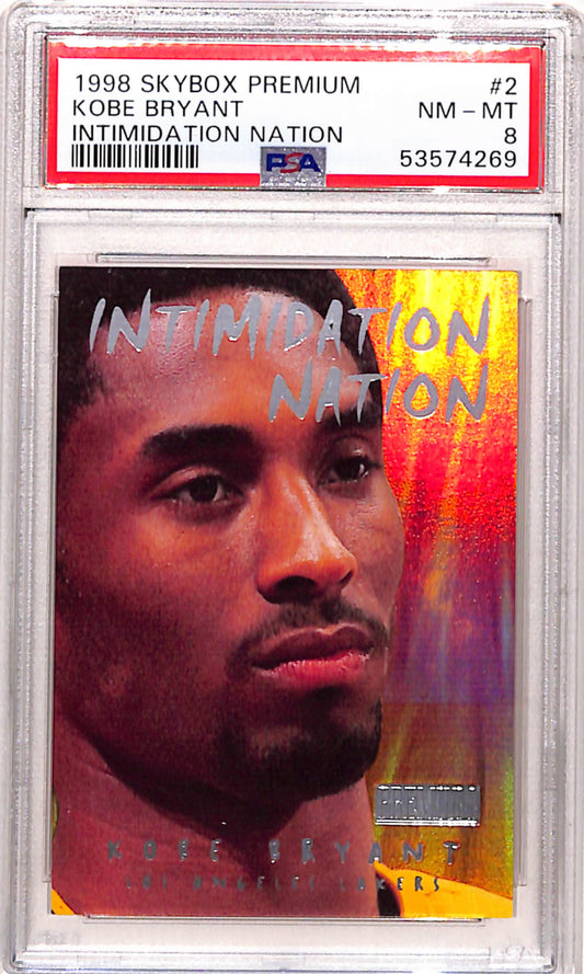Kobe Bryant 1998 Skybox Premium Intimidation Nation PSA 8 Nm-Mint