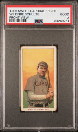 Wildfire Schulte 1909-11 T206 Sweet Caporal 150/30 Front View PSA 2 Good