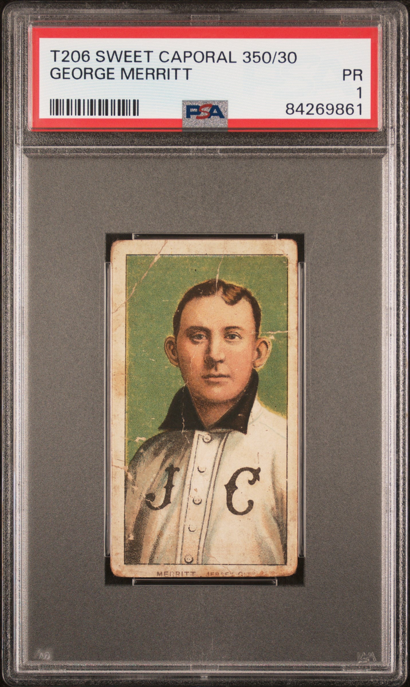 George Merritt 1909-11 T206 Sweet Caporal 350/30 PSA 1 Poor