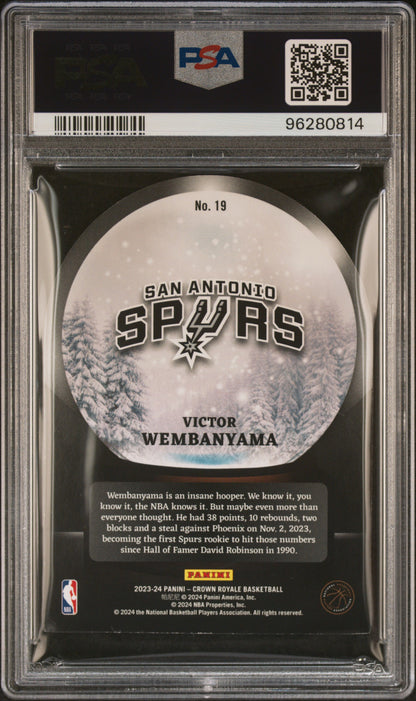 Victor Wembanyama 2023 Panini Crown Royale Sno Globe Gold #3/8 PSA 9 Mint