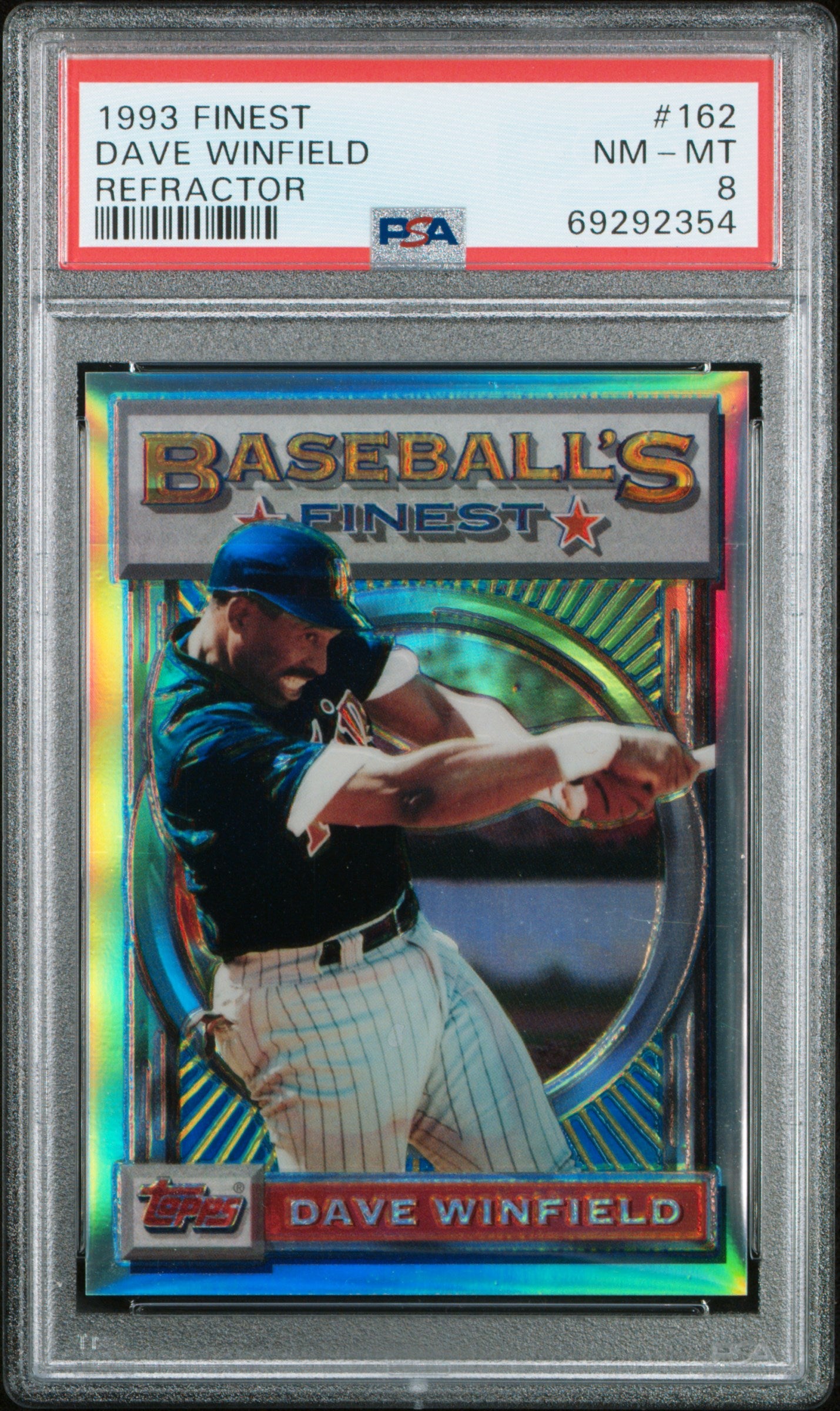 Dave Winfield 1993 Topps Finest Refractor #162 PSA 8 Nm-Mint