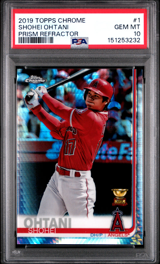 Shohei Ohtani 2019 Topps Chrome #1 Prism Refractor PSA 10 Gem Mint