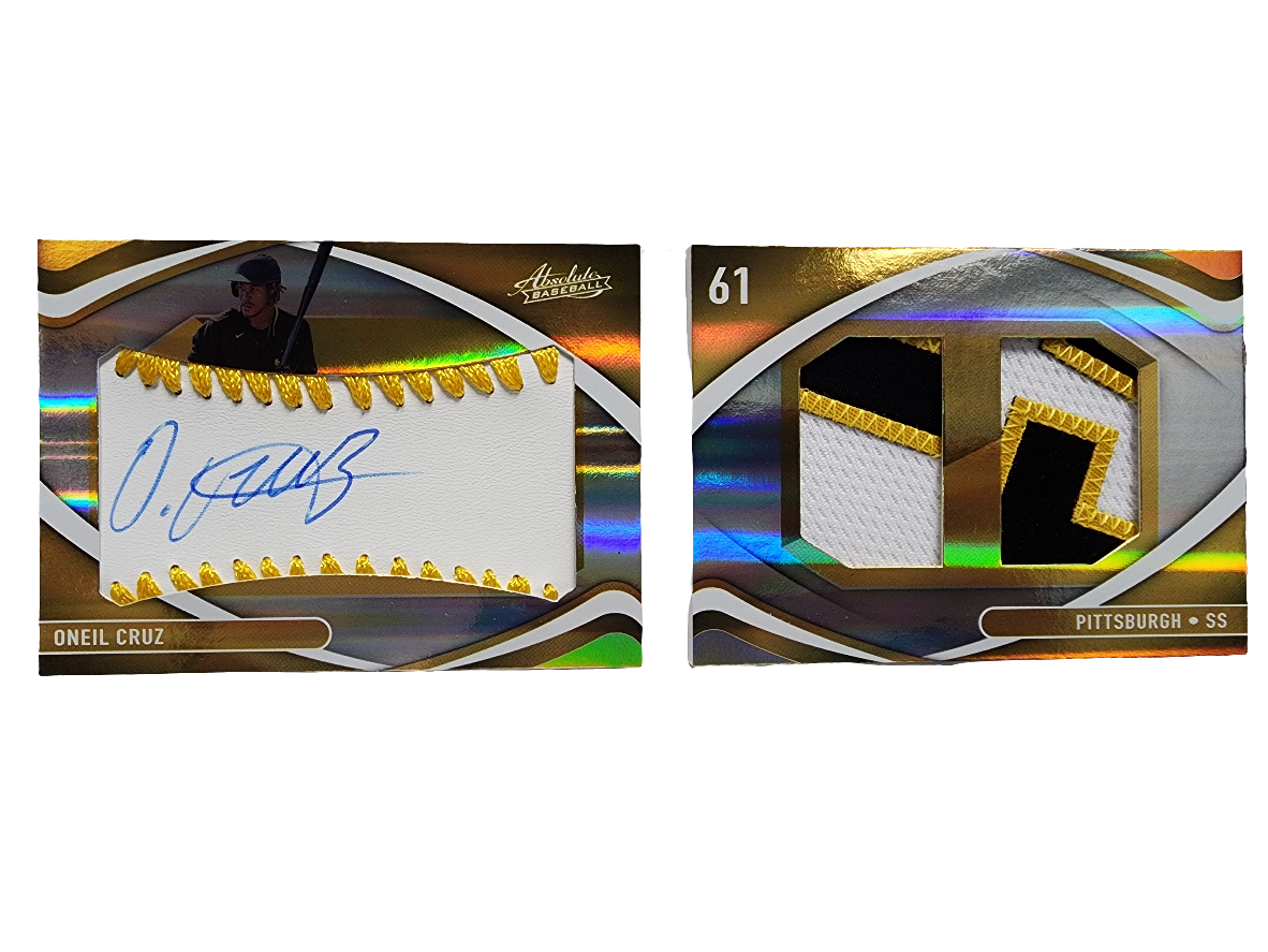O'Neil Cruz 2022 Panini Absolute Booklet Dual Patch Auto #7/10