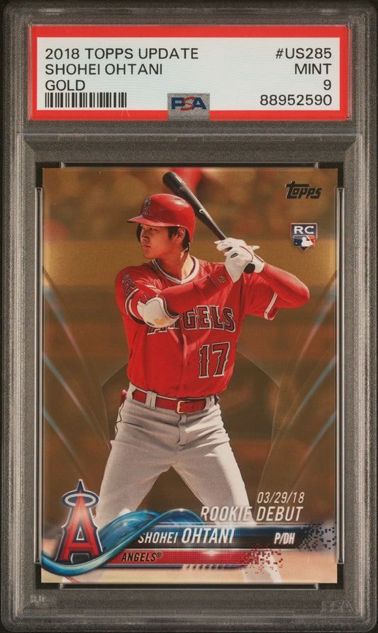 Shohei Ohtani 2018 Topps Update Gold #US285 PSA 9 Mint