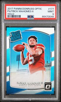 Patrick Mahomes 2017 Donruss Optic #177 Holo PSA 9 Mint 0046