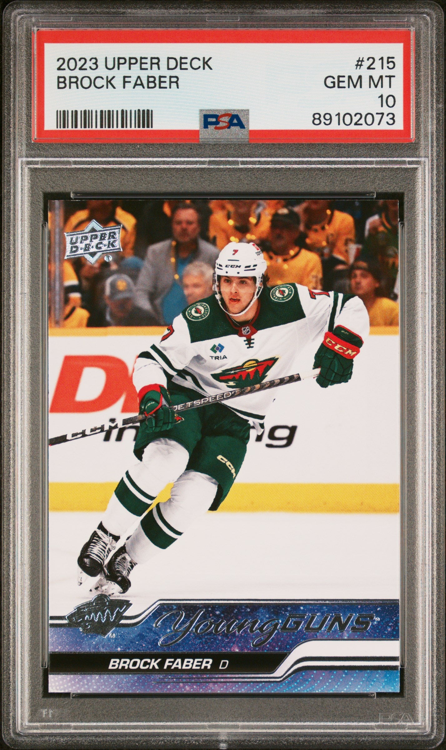 Brock Faber 2023 Upper Deck RC #215 PSA 10 Gem Mint 2073