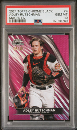 Adley Rutschman 2024 Topps Chrome Black #4 Magenta #5/10 PSA 10 Gem Mint