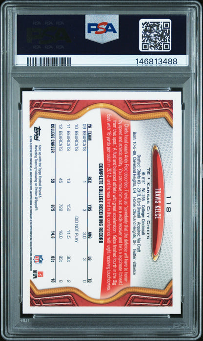 Travis Kelce 2013 Topps Chrome Rookie #118 PSA 10 Gem Mint