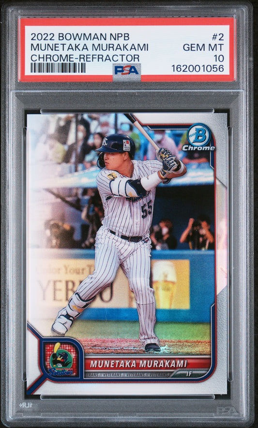 Munetaka Murakami 2022 Bowman NPB Chrome Refractor PSA 10 Gem Mint