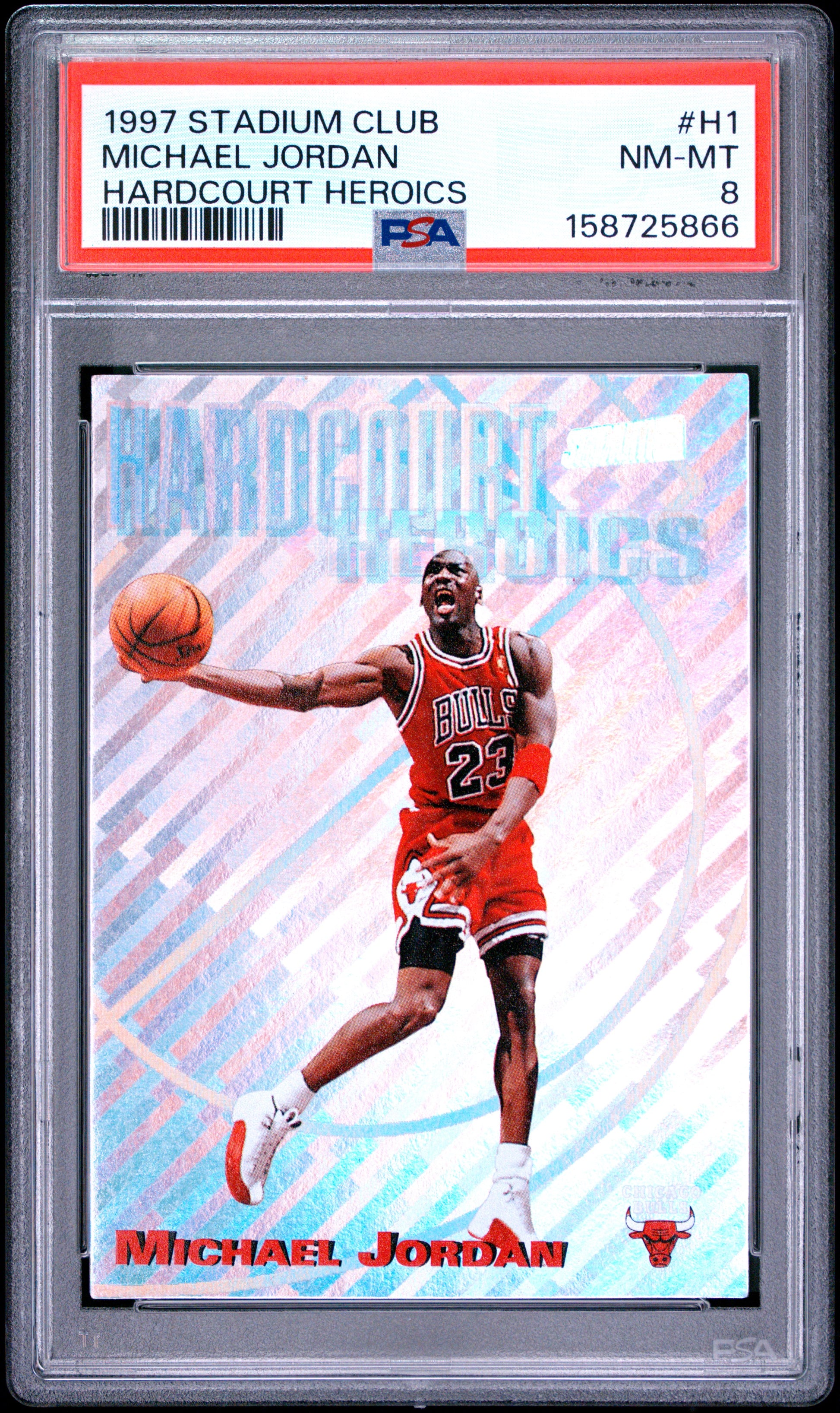 Michael Jordan 1997 Stadium Club Hardcourt Heroics PSA 8 Nm-Mint