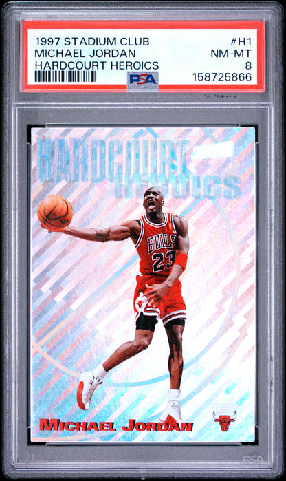 Michael Jordan 1997 Stadium Club Hardcourt Heroics PSA 8 Nm-Mint