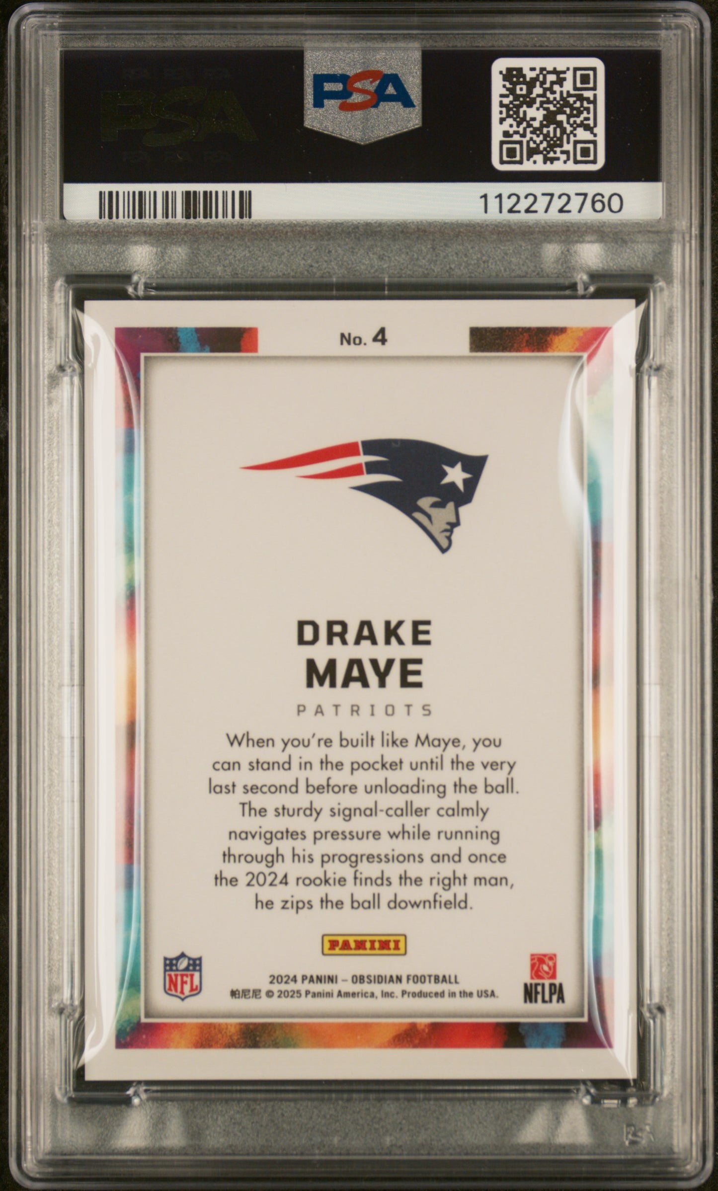 Drake Maye 2024 Panini Obsidian Black Color Blast Rookie PSA 10 Gem Mint 2760