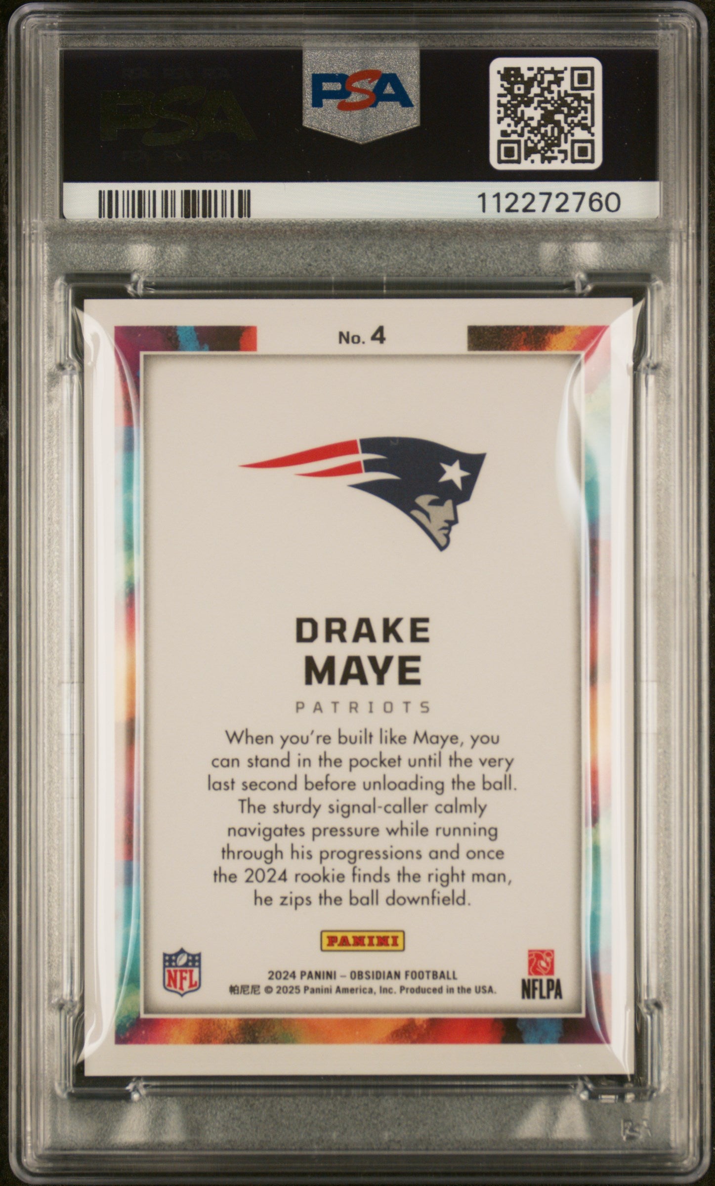Drake Maye 2024 Panini Obsidian Black Color Blast Rookie PSA 10 Gem Mint 2760