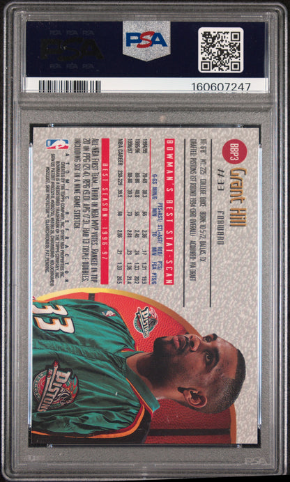 Grant Hill 1997 Bowmans Best Preview Atomic Refractor PSA 9 Mint