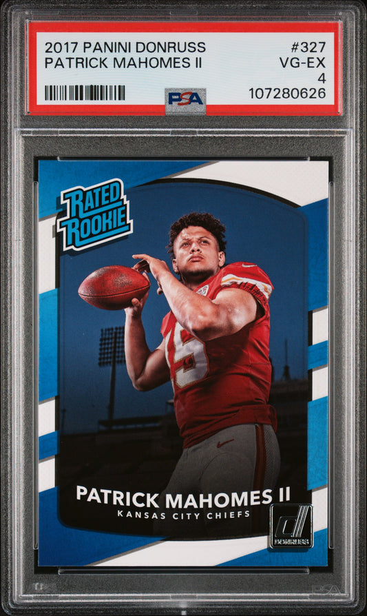 Patrick Mahomes 2017 Donruss RC #327 PSA 4 Vg-Ex