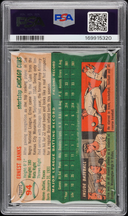 Ernie Banks 1954 Topps #94 PSA 4 Vg-Ex 5320