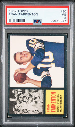 Fran Tarkenton 1962 Topps Rookie #90 PSA 3 Very Good