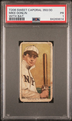 Mike Donlin 1909-11 T206 Sweet Caporal 350/30 With Bat PSA 1 Poor