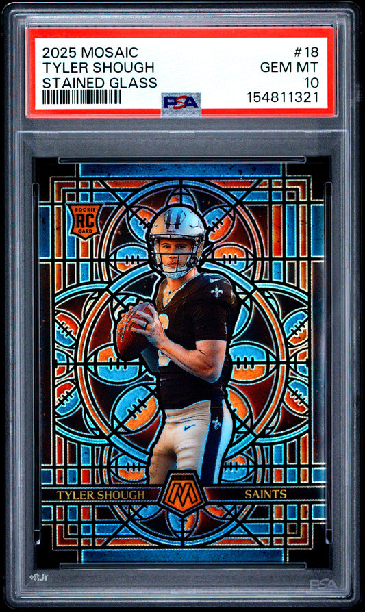 Tyler Shough 2025 Panini Mosaic Stained Glass Rookie PSA 10 Gem Mint 1321