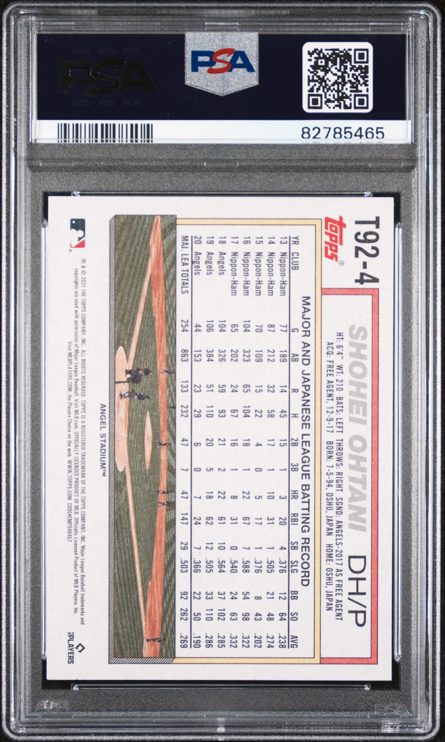 Shohei Ohtani 2021 Topps Update 1992 Topps Redux PSA 10 Gem Mint