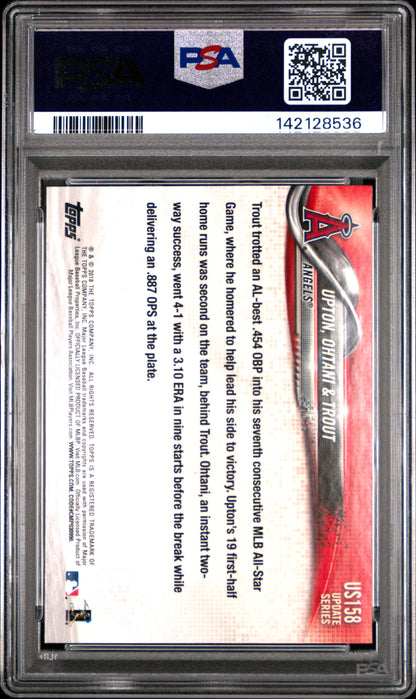 Shohei Ohtani + Mike Trout 2018 Topps Update #US158 Raonbow Foil PSA 10 Gem Mint
