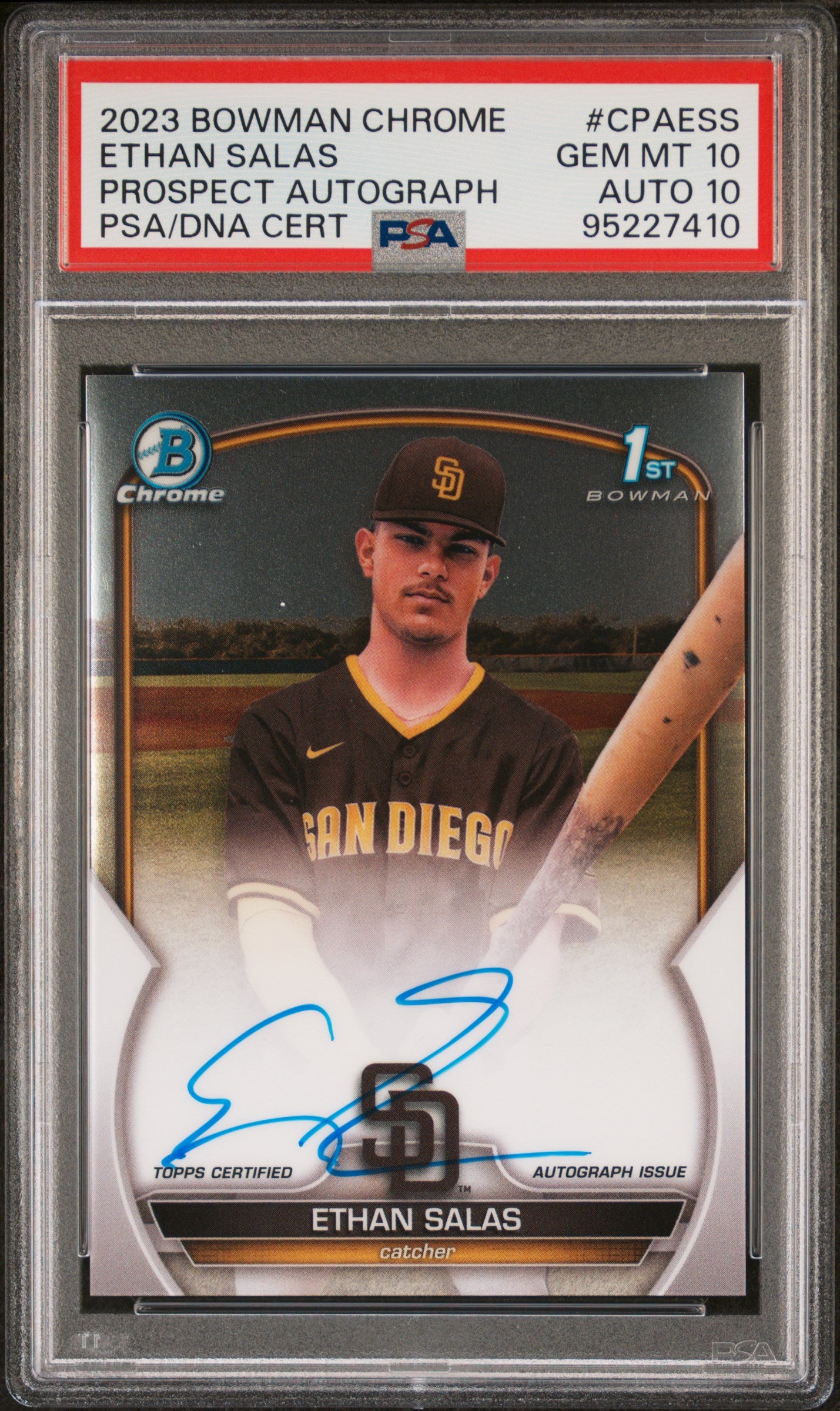Ethan Salas 2023 Bowman Chrome Autograph PSA 10 Auto 10