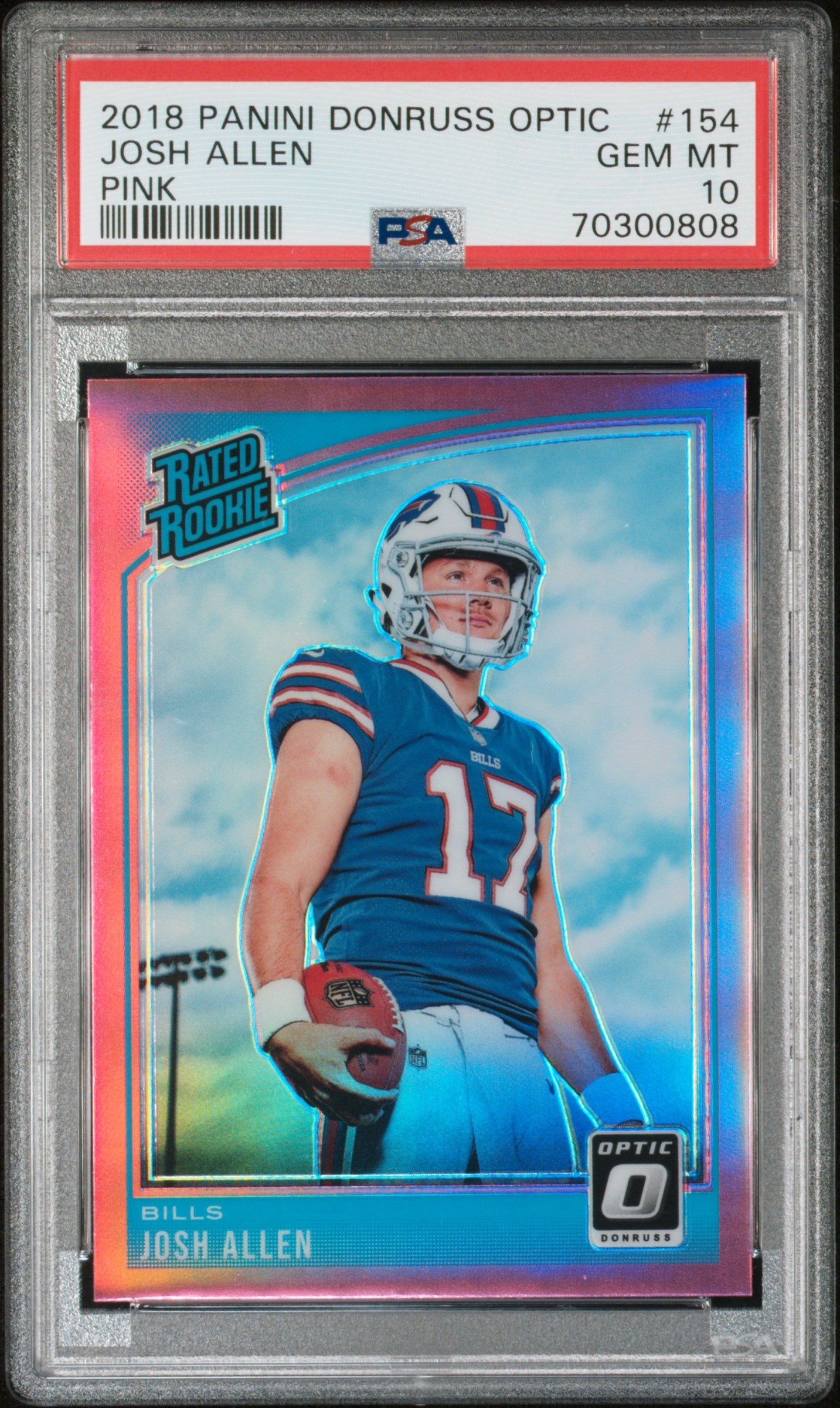 Josh Allen 2018 Donruss Optic Rookie #154 Pink PSA 10 Gem Mint