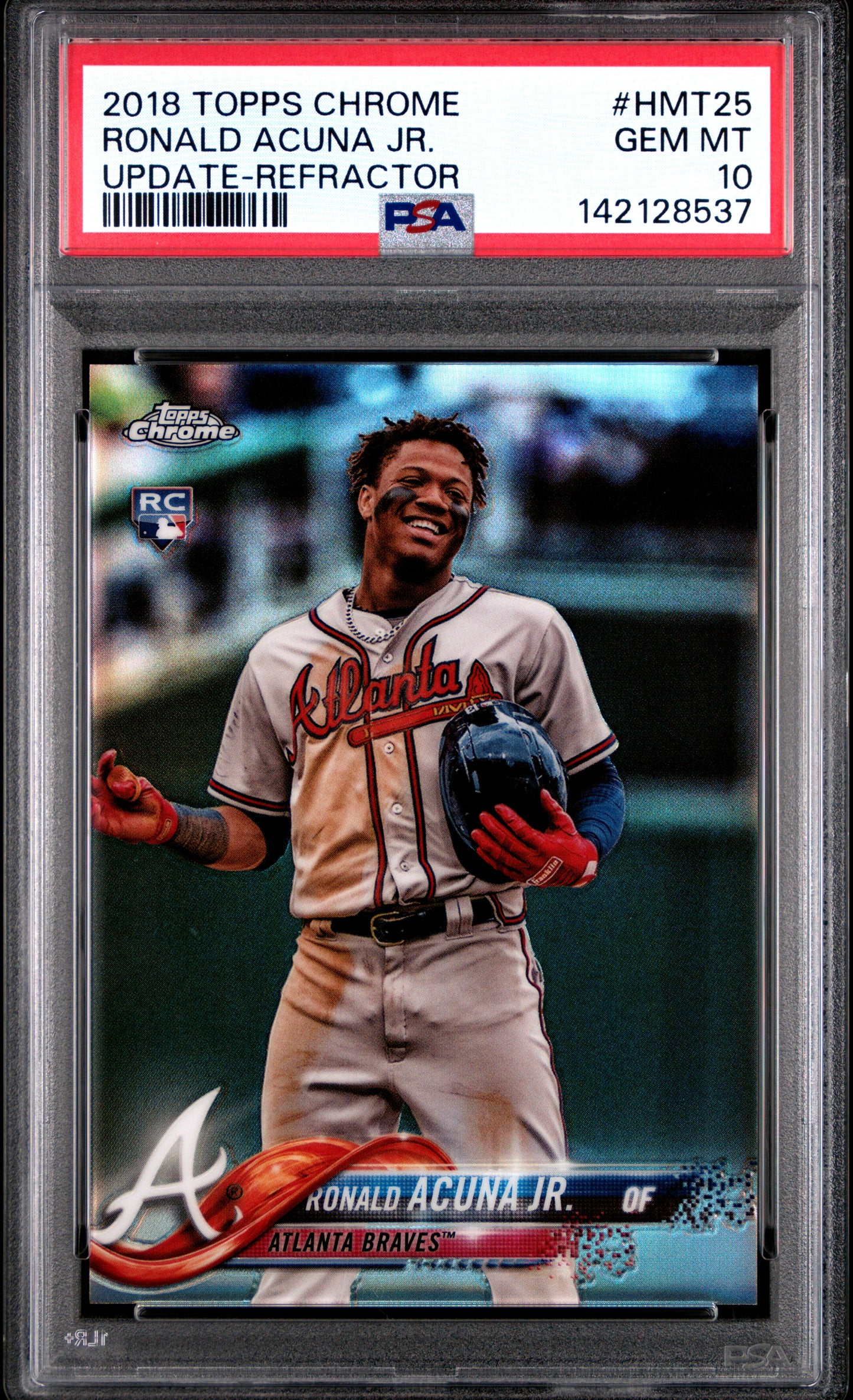 Ronald Acuna Jr. 2018 Topps Chrome Update #HMT25 Refracor #19/250 PSA 10 Gem Mint