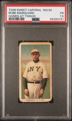 Rube Marquard 1909-11 T206 Sweet Caporal 150/30 Hands At Thighs PSA 1.5 Fair