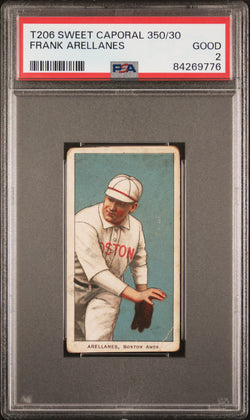 Frank Arellanes 1909-11 T206 Sweet Caporal 350/30 PSA 2 Good