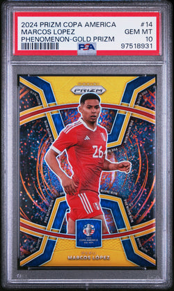 Marcos Lopez 2024 Prizm COPA Phenomenon Gold Prizm #7/10 PSA 10 Gem Mint