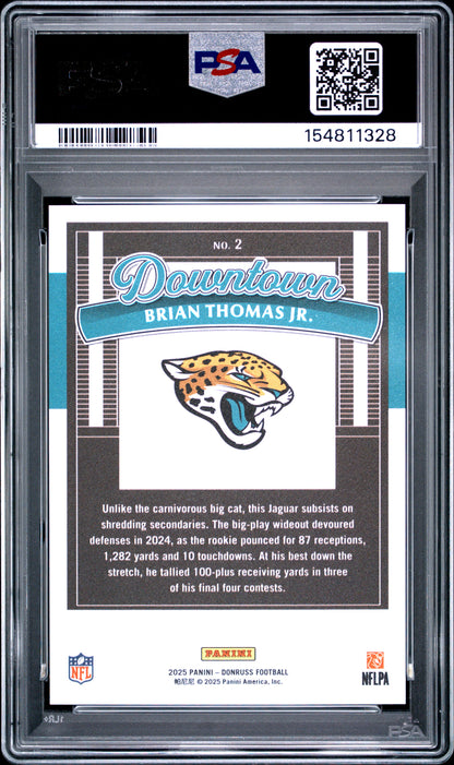Brian Thomas Jr. 2025 Donruss Downtown PSA 10 Gem Mint 1328