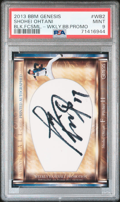 Shohai Ohtani 2013 BBM Genesis Black Facsimile Auto Promo PSA 9 Mint