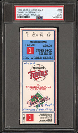 1987 World Series Game 1 Ticket Stub PSA 3 MK