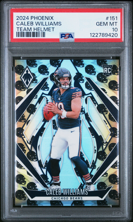Caleb Williams 2024 Panini Phoenix Rookie #151 Team Helmet #122/399 PSA 10 Gem Mint