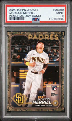 Jackson Merrill 2024 Topps Update #US169 Memorial Day Camo #4/25 PSA 9 Mint