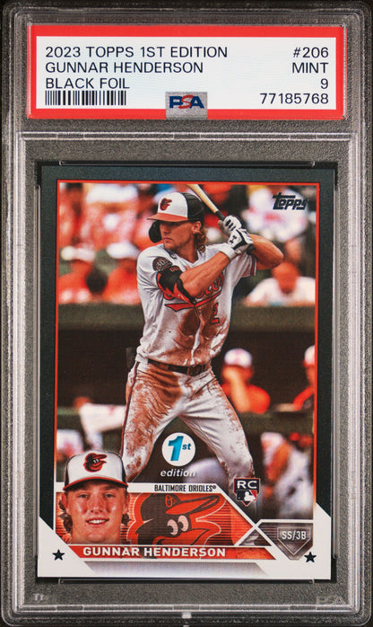 Gunnar Henderson 2023 Topps 1st Edition Black Foil #3/25 PSA 9 Mint