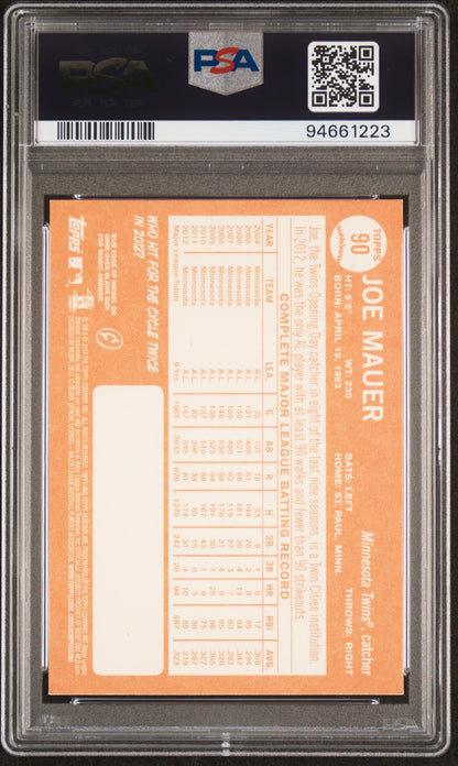 Joe Mauer 2023 Topps Archives Signature 2013 Heritage Auto #1/1 PSA 9 Mint