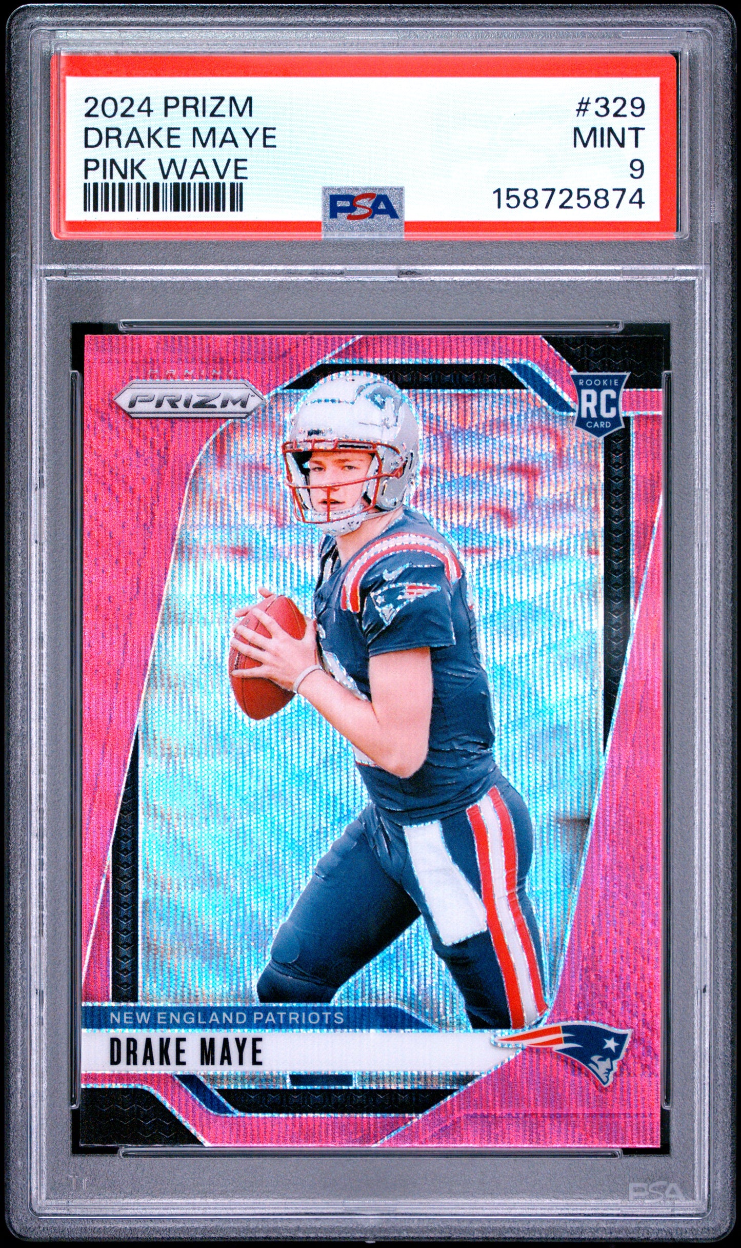 Drake Maye 2024 Prizm Rookie #329 Pink Wave PSA 9 Mint 5874