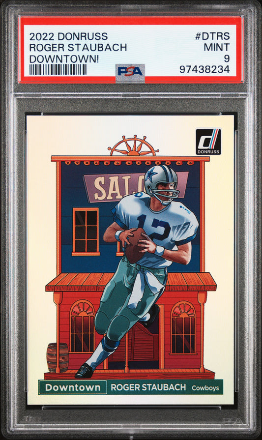 Roger Staubach 2022 Donruss Downtown PSA 9 Mint