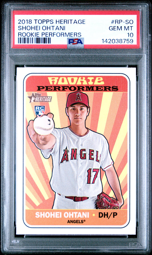 Shohei Ohtani 2018 Topps Heritage Rookie Performers PSA 10 Gem Mint 8759