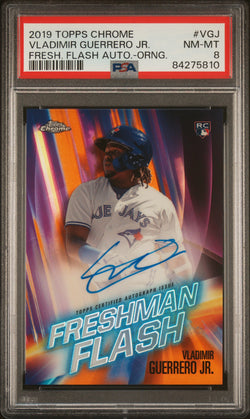 Vladimir Guerrero Jr. 2019 Topps Chrome Freshman Flash Orange Auto #12/25 PSA 8 NM-MINT