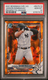 Jasson Dominguez 2021 Bowman Chrome Sapphire Orange #19/75 PSA 10 Gem Mint