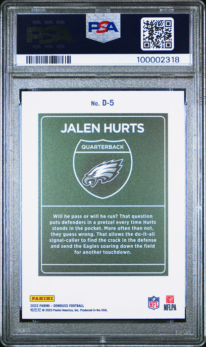 Jalen Hurts 2023 Downruss Downtown PSA 10 Gem Mint