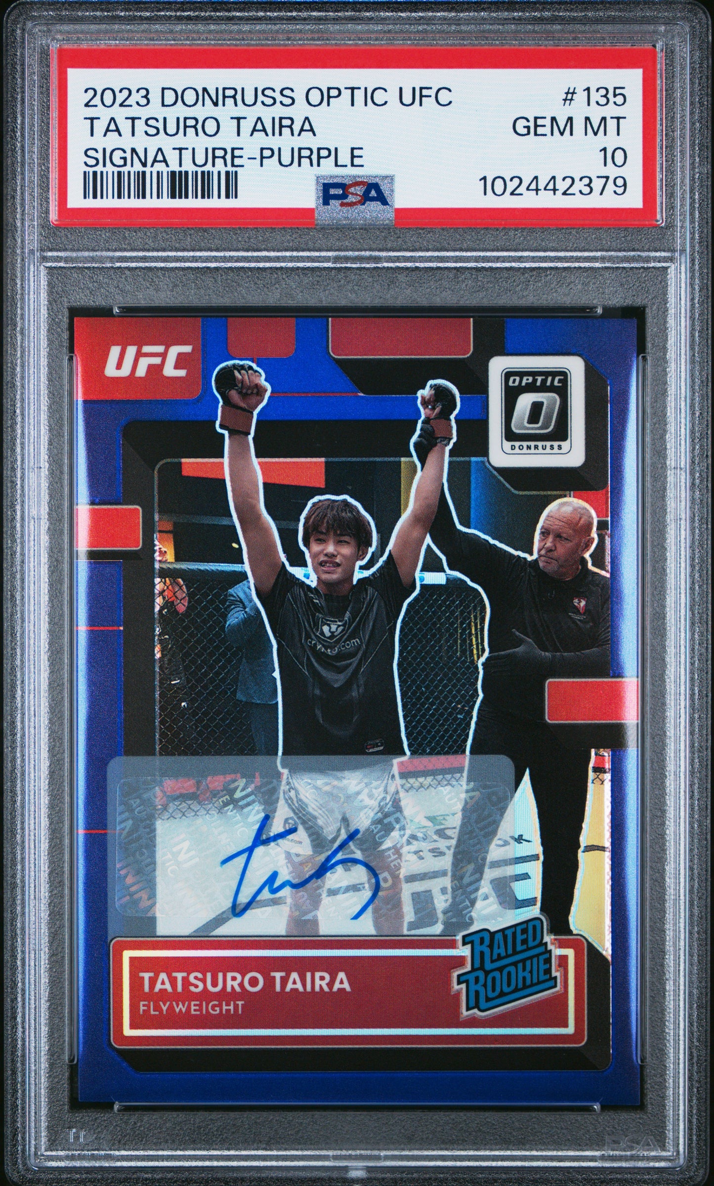 Tatsuro Taira 2023 Donruss Optic UFC Purple Autograph PSA 10 Gem Mint