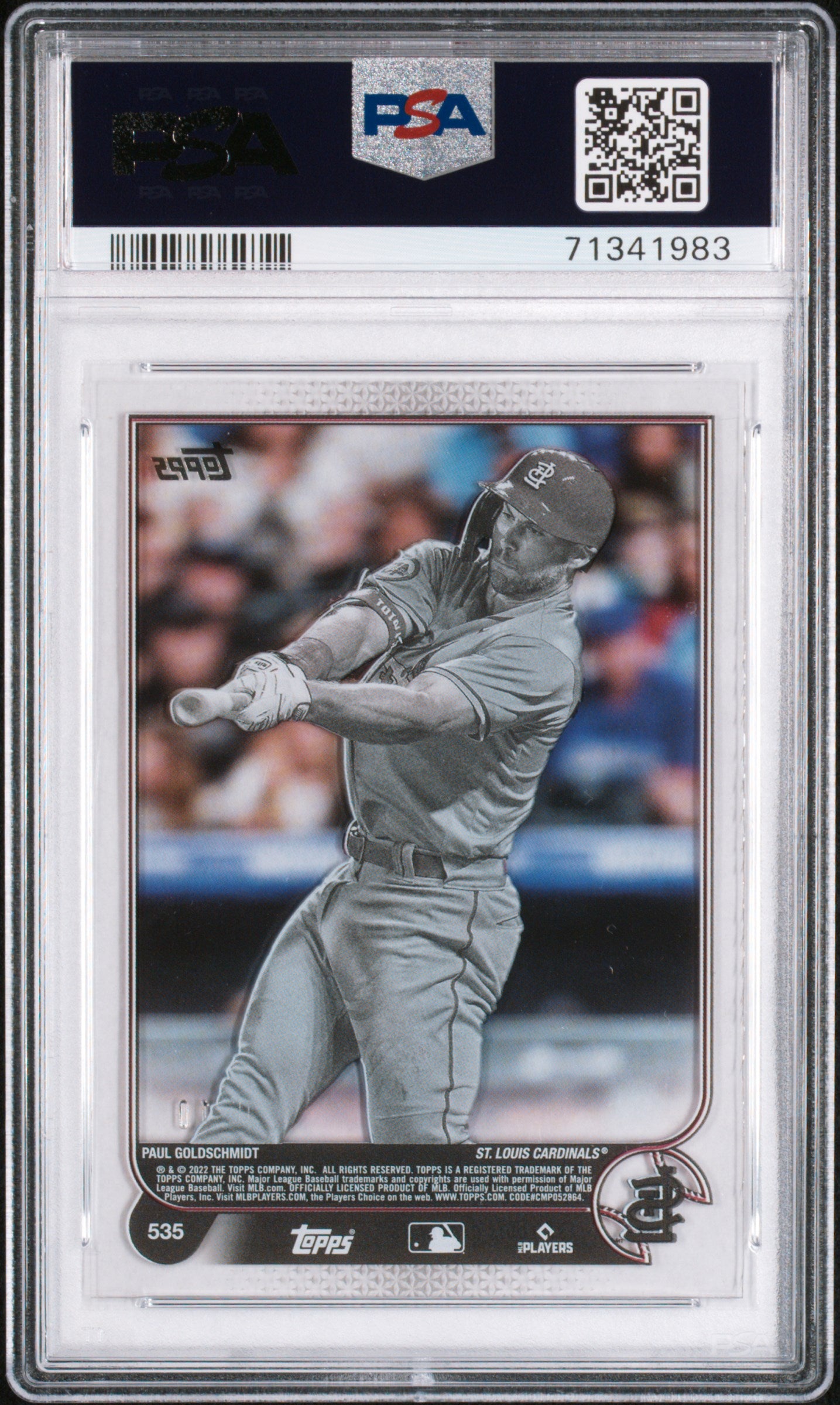 Paul Goldschmidt 2022 Topps Clear #535 PSA 9 Mint