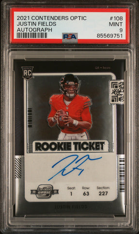 Justin Fields 2021 Contenders Optic Auto PSA 9 Mint